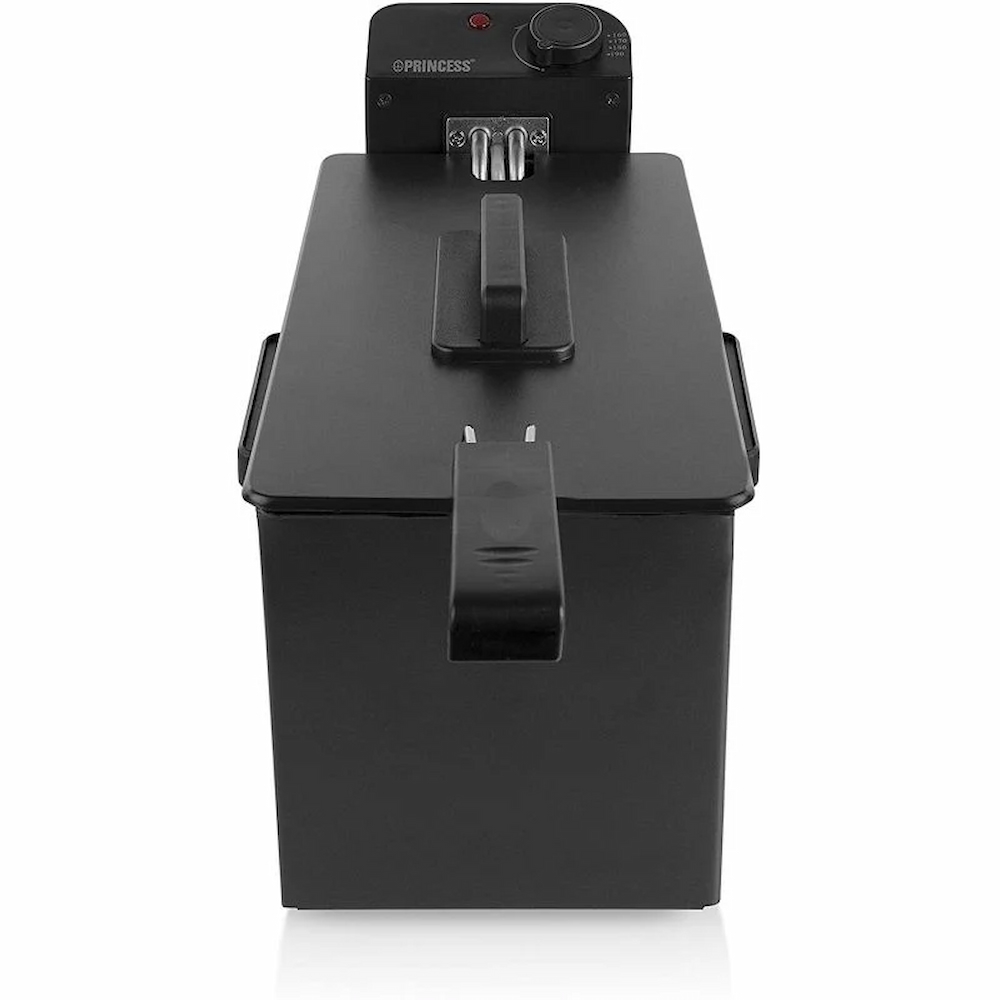 La lujosa freidora de aceite Princess 182727 cuenta con una elegante carcasa negra que permite que se pueda poner en cualquier espacio interior.