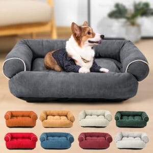 Cama sofá perro diseñada para el bienestar de tu mascota. Superficie suave, mullida, agradable al tacto y disponible en una amplia gama de colores y tamaños.